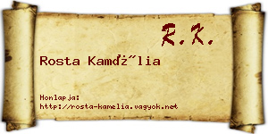 Rosta Kamélia névjegykártya